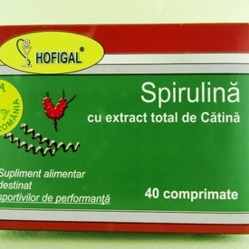 Spirulina cu extract total de catina HOFIGAL (40 de comprimate)