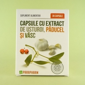 Capsule cu extract de usturoi, paducel şi vasc PARAPHARM (30 de capsule)