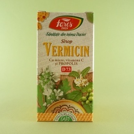 Sirop vermicin cu miere, vitamina C și propolis  FARES (100 ml)
