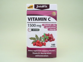 Vitamina C 1500 mg + vitamina D3 + zinc + extract de acerola + macese retard JutaVit JUVAPHARMA Kft. (100 tablete filmate)