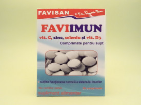FAVIIMUN Vitamina C, zinc, seleniu si vitamina D3 comprimate pentru supt FAVISAN