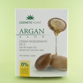 Crema regeneranta de zi cu ulei de argan bio si aloe vera bio COSMETIC PLANT (50 ml)