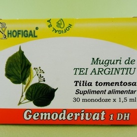 Muguri de tei argintiu - gemoderivat HOFIGAL (30 de monodoze x 1,5 ml)