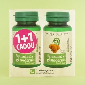 Spirulina si ganoderma DACIA PLANT (2 x 60 de comprimate)